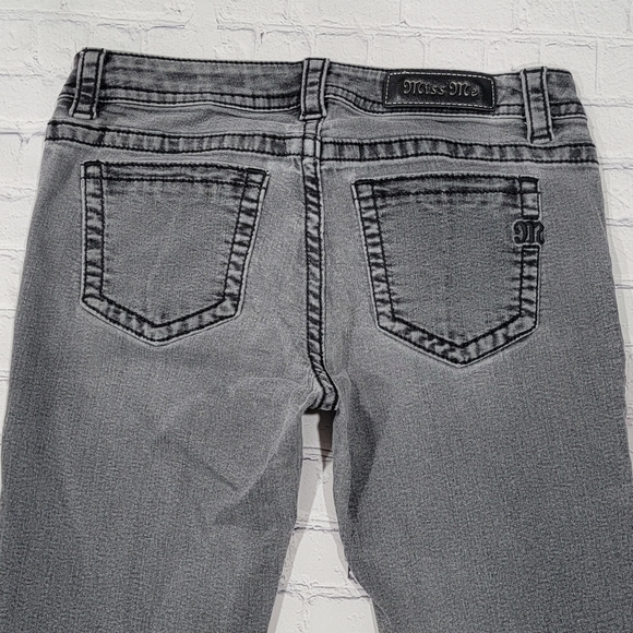 Miss Me Mid Rise Skinny Stretchy Gray Black Jeans 30 - Picture 6 of 15
